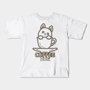 Dog Coffee Addict Kids T-Shirt